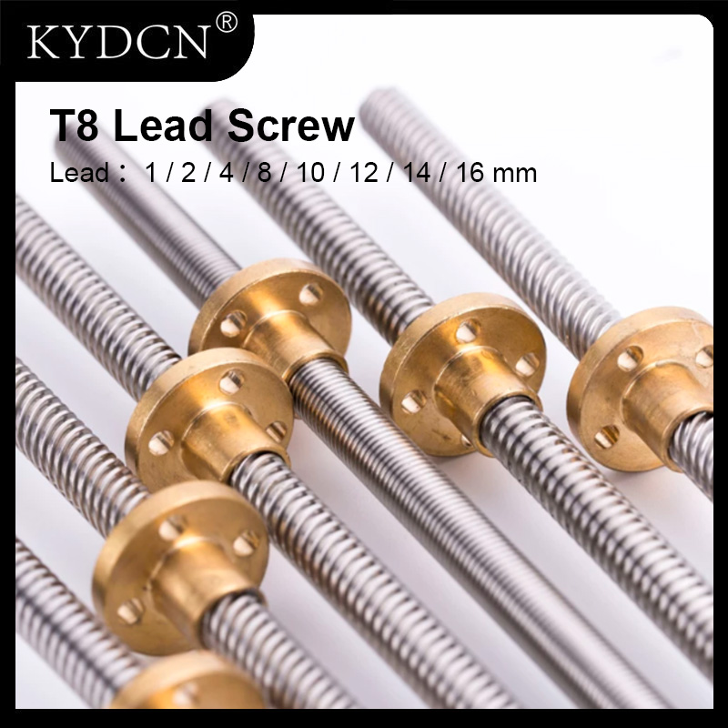 Lead Screw 8Mm - สกรูตะกั่ว T8 สแตนเลส แบบสี่เหลี่ยมคางหมู ยาว 1000