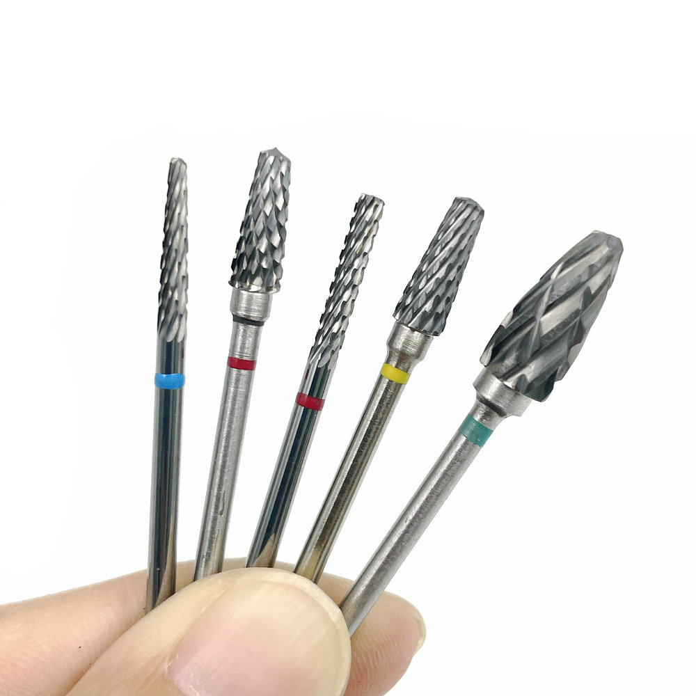 Carbide End Mill - 10 สไตล์เลือกทังสเตนคาร์ไบด์เจาะเล็บ Bits เครื่องตัดเล็บเล็บแฟ้มเล็บทันตกรรมทังสเตนคาร์ไบด์ Burs