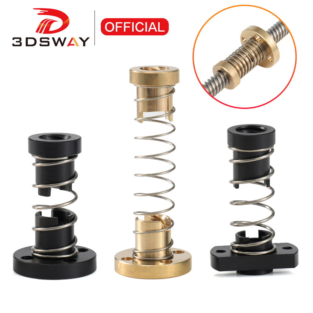 Lead Screw 8Mm - 3DSWAY T8 Anti-backlash สกรูตะกั่วทองเหลือง/POM ฤดูใบไม้ผลิ NUT