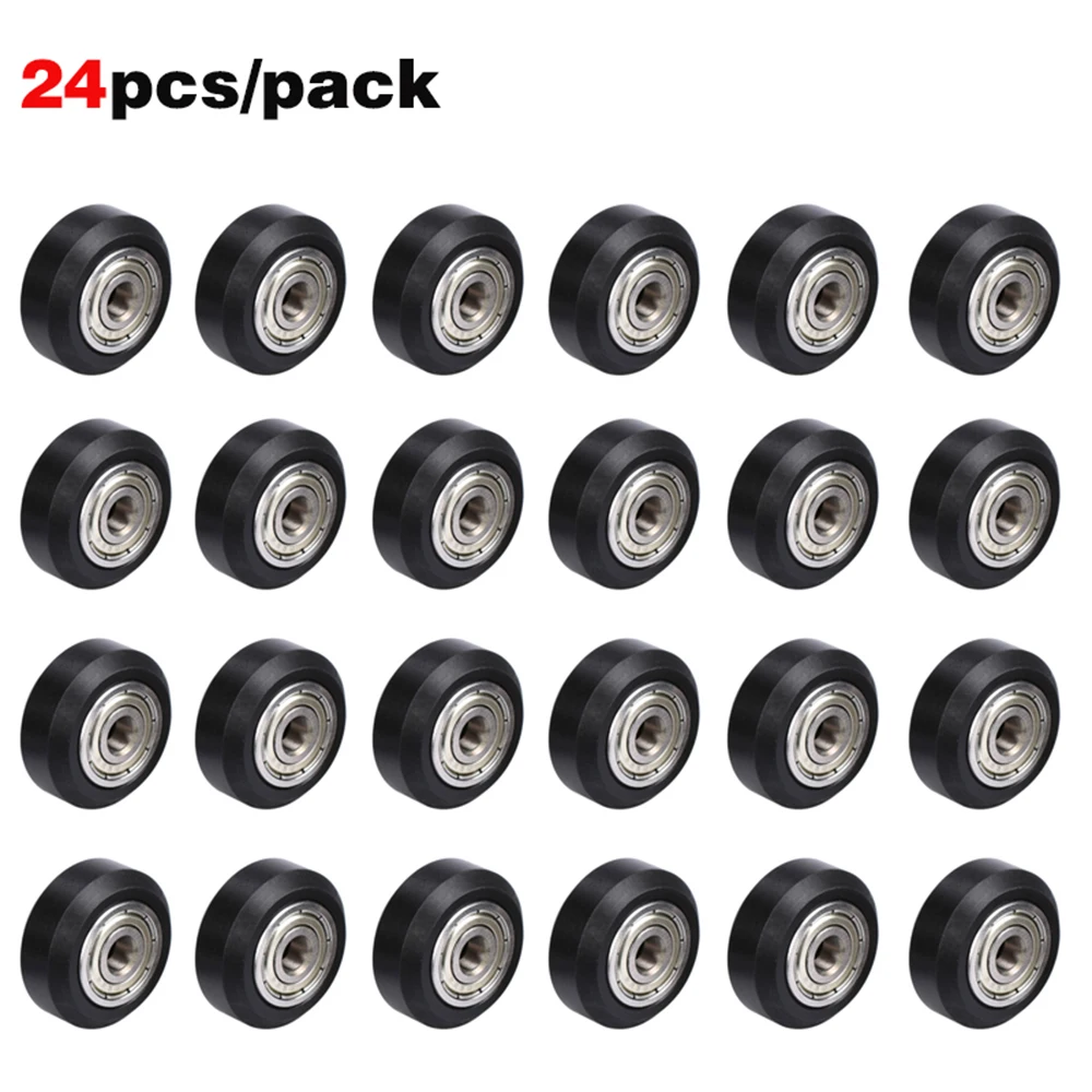 V Slot Wheel - 12/24ชิ้นซีเอ็นซีเปิดล้อปอมพลาสติกพร้อมรอก625zz เฟืองเฟืองล้อเพอร์ลินแบบพาสซีฟรอบ/V-สล็อตรอกเพอร์ลินสำหรับ CR10เดอร์3
