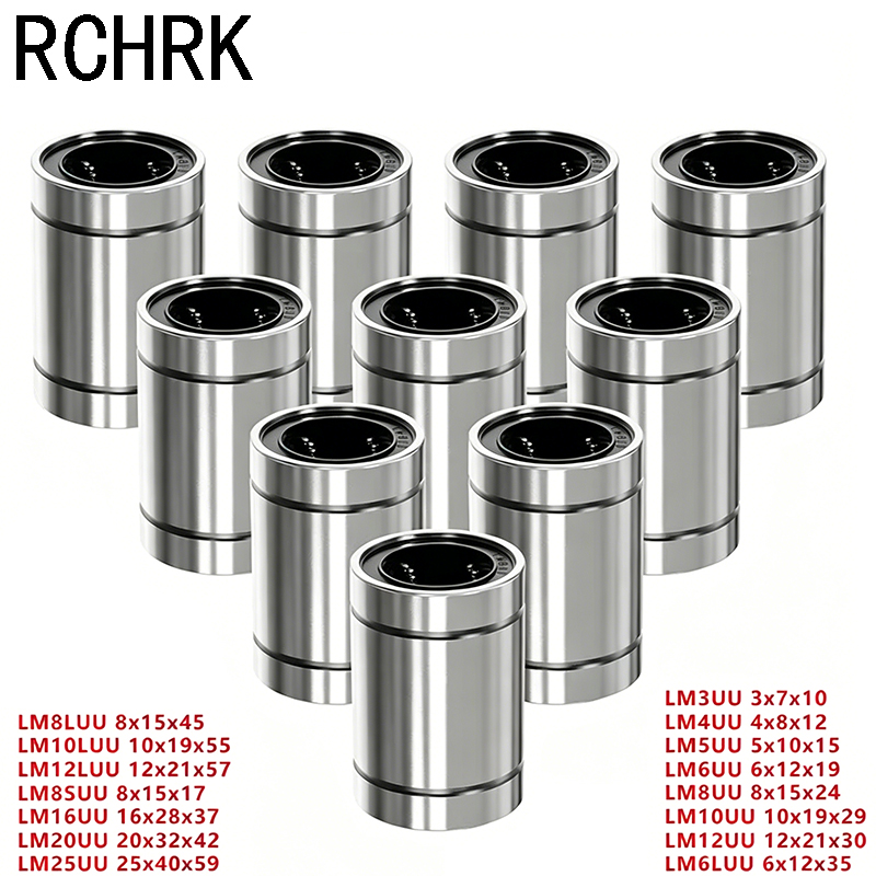 Lm8Uu Bearing - ลูกปืนเม็ดกลมแบบเส้นตรง LM8UU LM10UU LM16UU LM12UU จำนวน