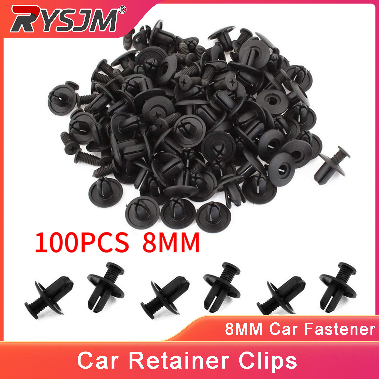 Lead Screw 8Mm - รีเวทพลาสติกสำหรับรถยนต์ขนาด 8 มม. จำนวน 100 ชิ้น