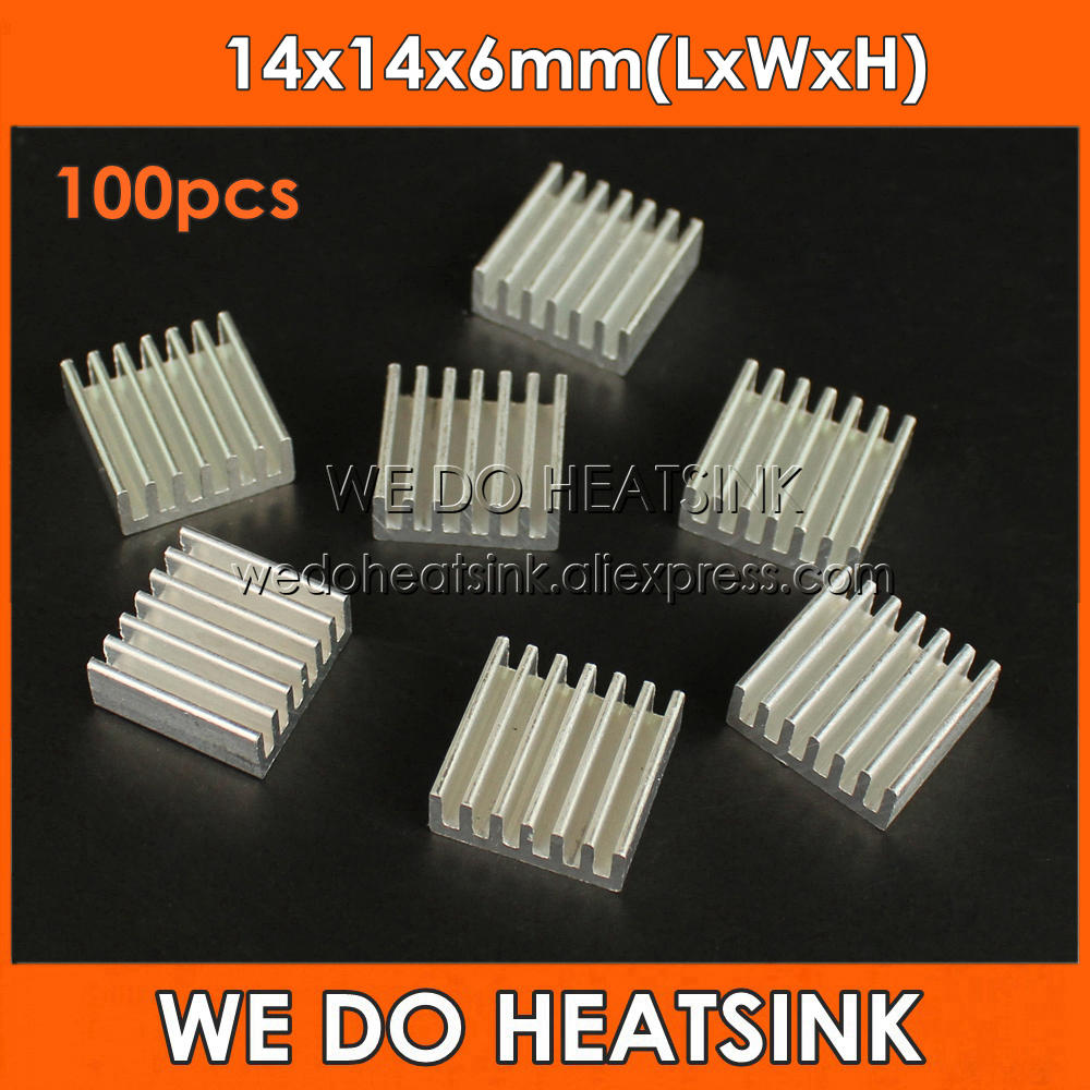 Aluminium Extrusion - เราฮีทซิงค์ 100pcs 14x14x6mm Extruded หม้อน้ำอลูมิเนียม Extrusion