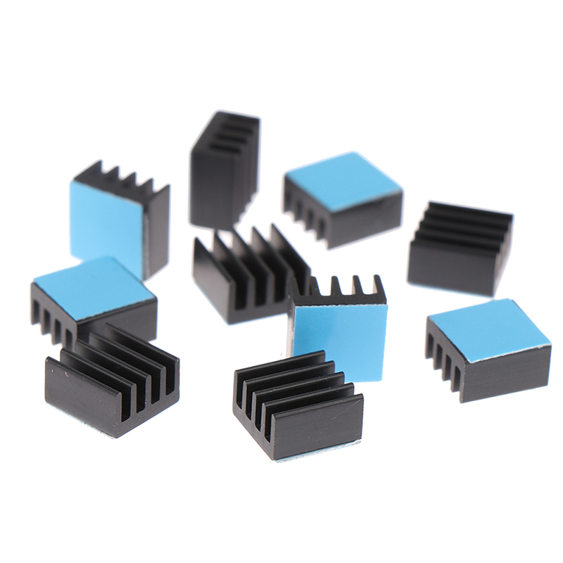 Aluminium Extrusion - - 10 ชิ้น 8.8*8.8*5 มม. ฮีทซิงค์อะลูมิเนียมระบายความร้อนพร้อมเทปติด