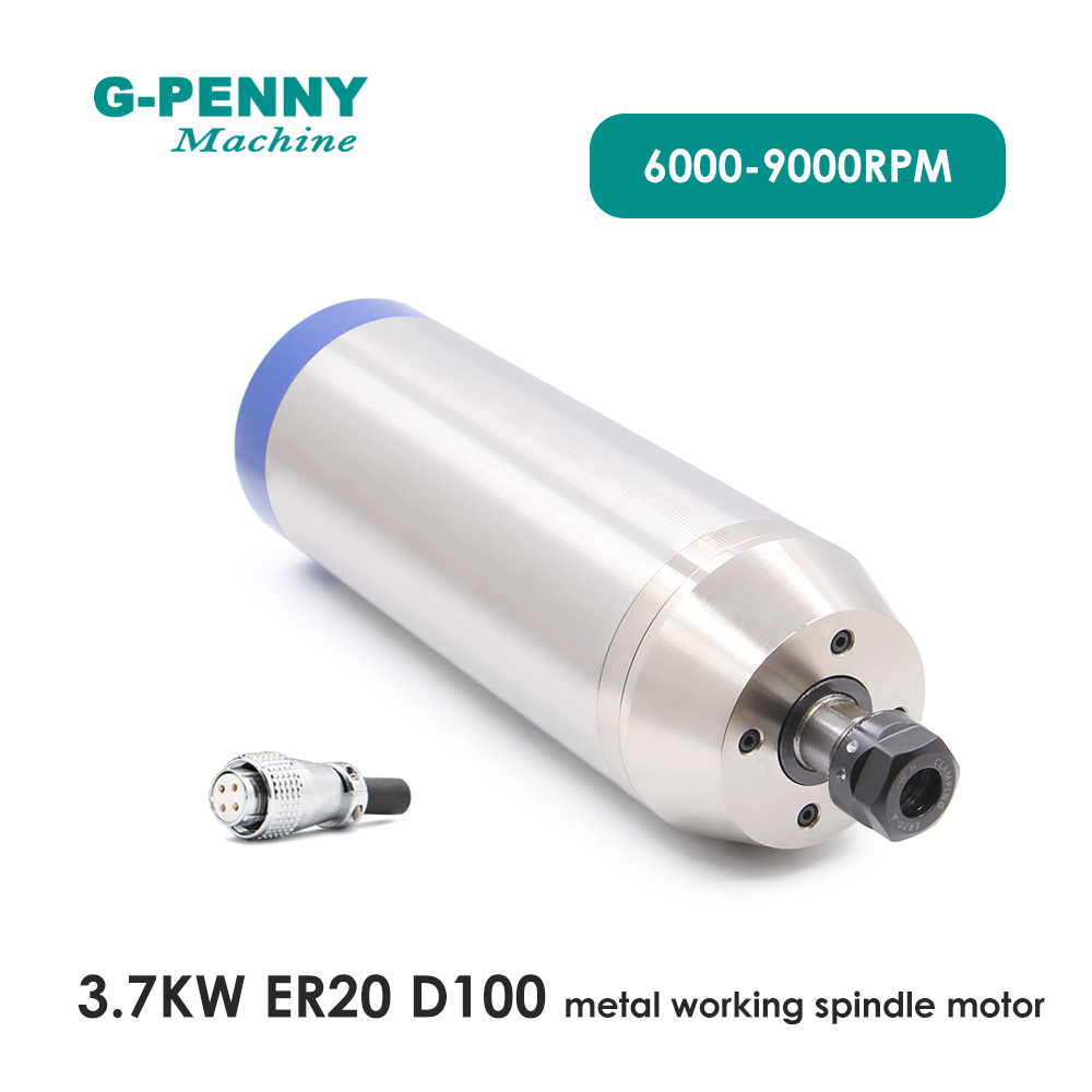 Water Cooled Spindle - มอเตอร์แกนหมุน G-PENNY 3.7kw ER20 สำหรับงานโลหะ 4000-9000