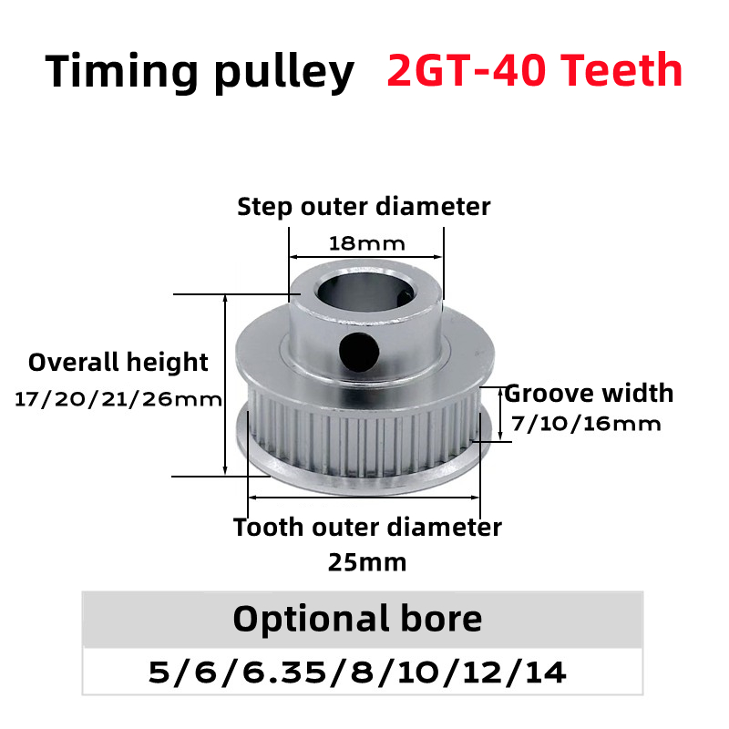 2GT 2M 40 ฟัน GT2 40T Timing B - Gt2 Pulley บทวิจารณ์และราคา
