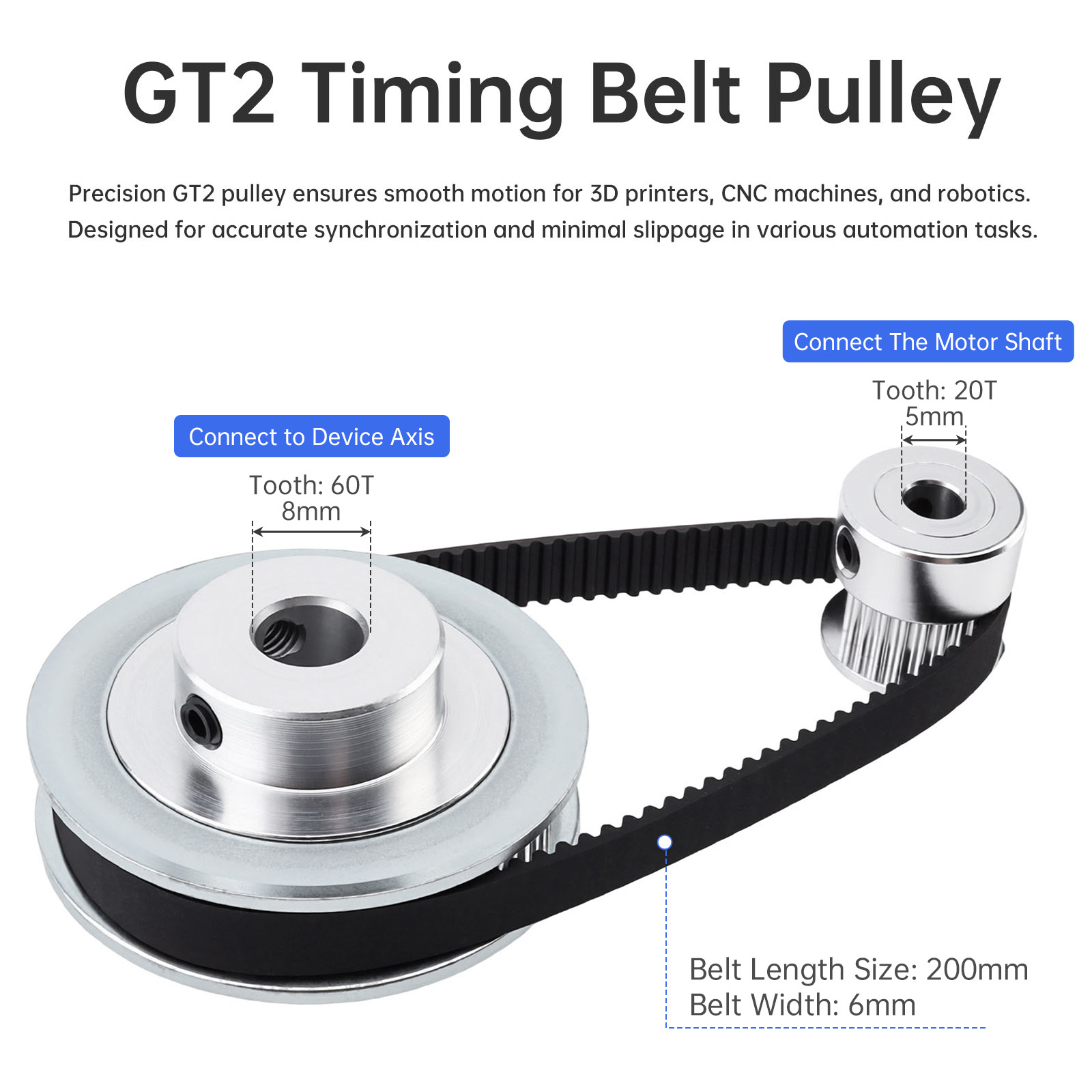 มอเตอร์ไฟฟ้ากระแสตรง 12V-24V 7 - Gt2 Pulley บทวิจารณ์และราคา