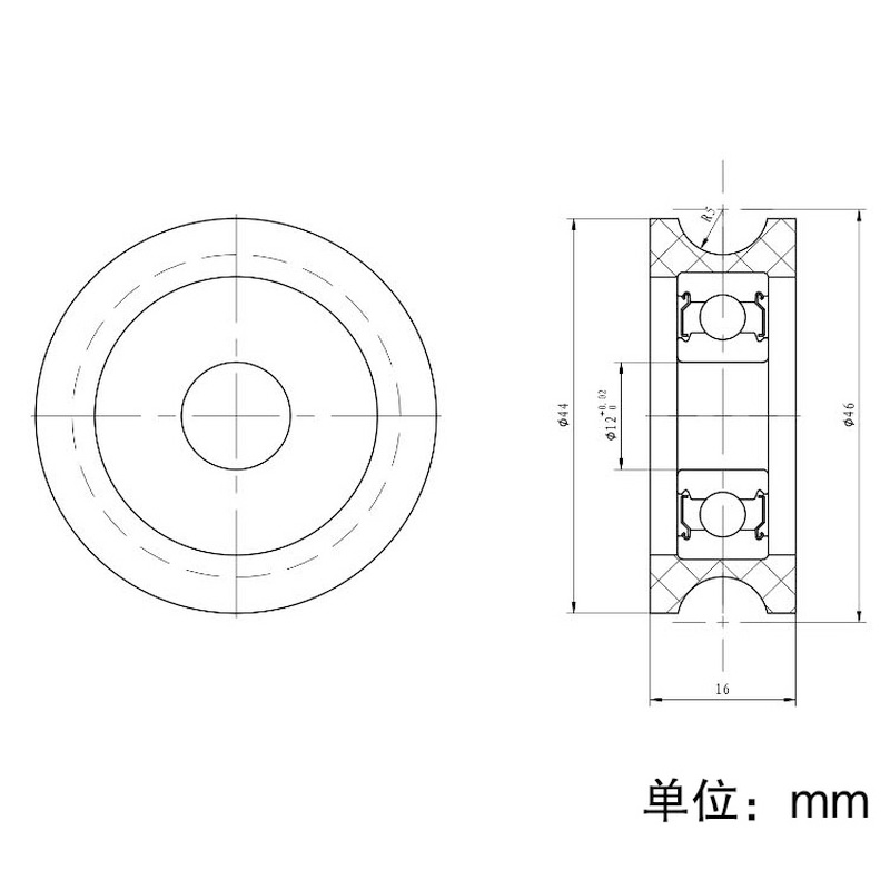 1 PC U12 * 44*16 มม.,U Groove  - V Slot Wheel บทวิจารณ์และราคา