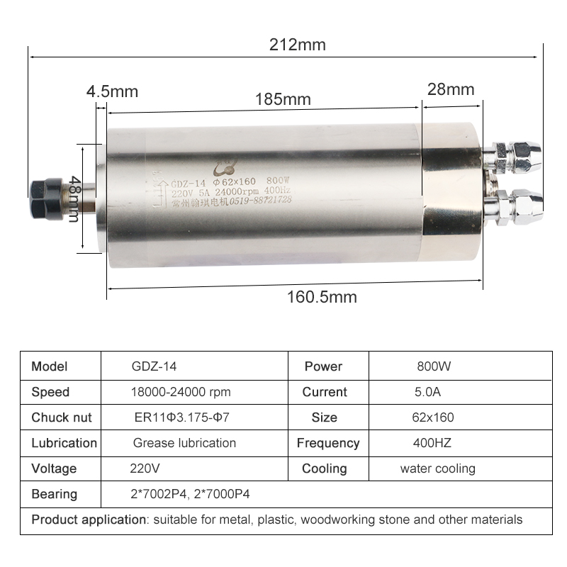Hqd 220v 800w เมทัลสปินเดิล 62 - Water Cooled Spindle บทวิจารณ์และราคา