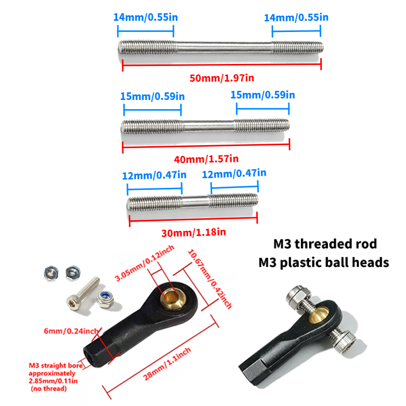 ชุดประกอบด้วยหัวบอลพลาสติก M3  - Ball Screw บทวิจารณ์และราคา