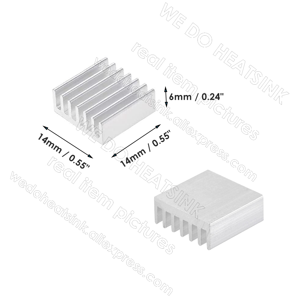 เราฮีทซิงค์ 100pcs 14x14x6mm E - Aluminium Extrusion บทวิจารณ์และราคา