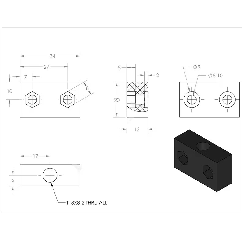 ชุดน็อต ACME แบบเปิด 4 ชิ้น สำ - Linear Rod 8Mm บทวิจารณ์และราคา