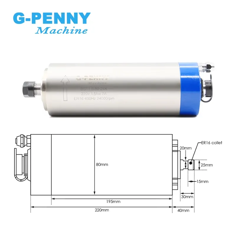 แกนมอเตอร์ Gpenny 1.5kw ER16 D - Spindle Motor บทวิจารณ์และราคา