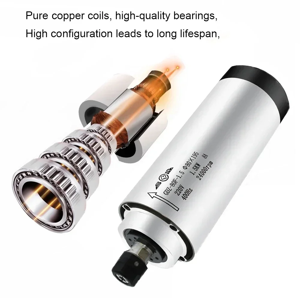 800W 1.5KW 2.2KW CNC Air Coole - Water Cooled Spindle บทวิจารณ์และราคา