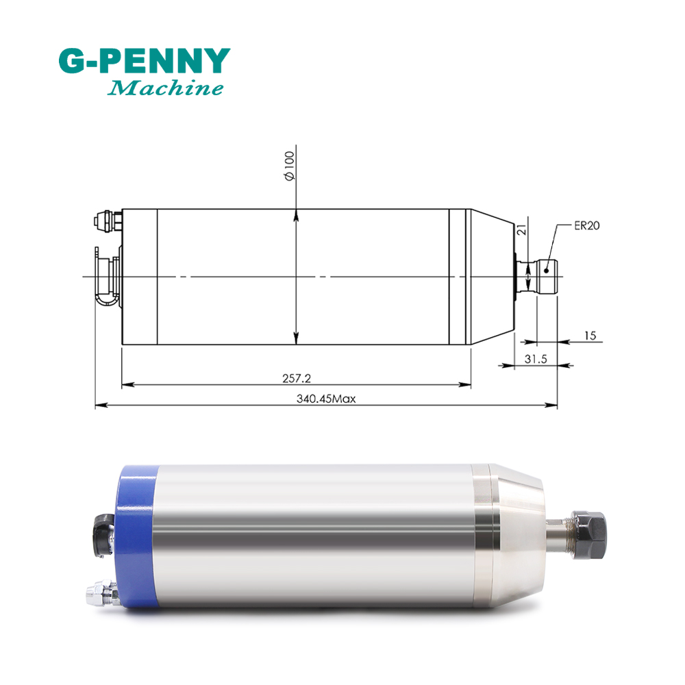 มอเตอร์แกนหมุน G-PENNY 3.7kw E - Water Cooled Spindle บทวิจารณ์และราคา